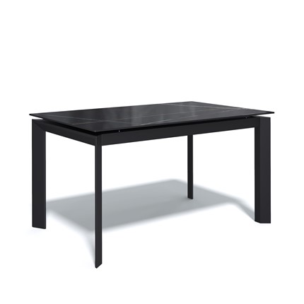 Кухонный раздвижной стол DT1400 (черный/стекло камень черный сатин) в Стерлитамаке - изображение