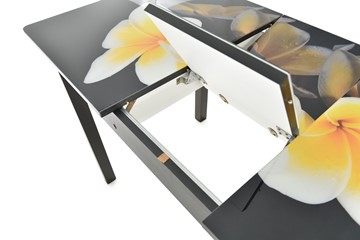 Кухонный стол раскладной Гамбург исп. Мини, ноги метал. крашеные №23, Фотопечать (Цветы №39) в Стерлитамаке - предосмотр 5