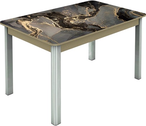 Кухонный стол раздвижной Гамбург исп.2 ноги метал. крашеные №23, Фотопечать (Мрамор №22) в Стерлитамаке - изображение