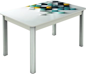 Обеденный раздвижной стол Гамбург исп.2 ноги метал. крашеные №23, Фотопечать (Текстура №44) в Уфе