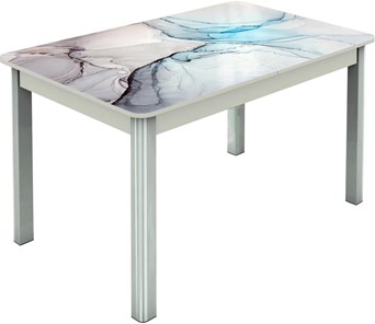 Обеденный раздвижной стол Гамбург исп.2 ноги метал. крашеные №23, Фотопечать (Текстура №58) в Уфе