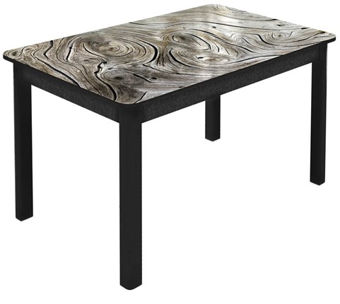 Кухонный стол раскладной Гамбург Мини, ноги метал. крашеные №23 (Exclusive h140/черный) в Стерлитамаке - изображение