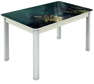 Кухонный раздвижной стол Гамбург Мини, ноги метал. крашеные №23 (Exclusive h160/белый) в Стерлитамаке
