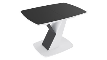 Кухонный раскладной стол Гарда тип 1, цвет Белый/Стекло матовое черный графит в Стерлитамаке