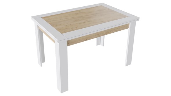 Кухонный стол раскладной Хьюстон тип 4 (Белый/Дуб Крафт золотой) в Стерлитамаке - изображение