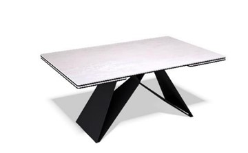 Кухонный раздвижной стол KB1400, черный/керамика белая в Стерлитамаке - предосмотр