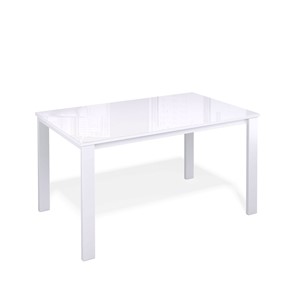 Кухонный стол раздвижной Kenner LL1200 белый/стекло белое глянец в Стерлитамаке