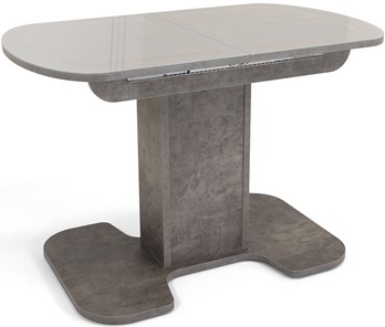 Кухонный раздвижной стол Киото-1 (ноги серый камень, серебро/серый камень) в Уфе