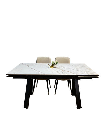 Кухонный раздвижной стол KL1600, черный/керамика мрамор золотой в Стерлитамаке - изображение 2