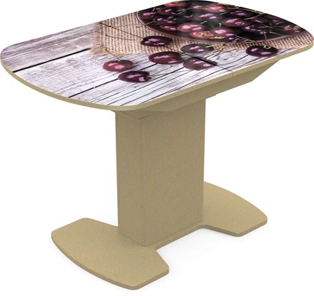 Кухонный раздвижной стол Корсика исп. 1 Фотопечать (Фрукты №29) 1100(1415)*700 в Стерлитамаке - изображение