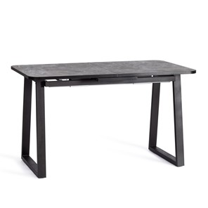 Кухонный раскладной стол MALTIDO ЛДСП/HPL/металл, 130/160x75x75 Гранит тёмный/чёрный арт.20626 в Стерлитамаке