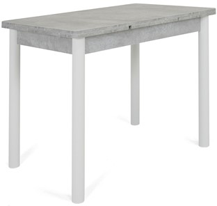 Раздвижной стол Милан-1 EVO, ноги металлические белые, светлый цемент в Стерлитамаке - предосмотр