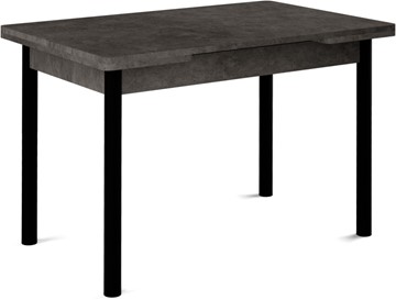 Кухонный раскладной стол Милан-1 EVO, ноги металлические черные, серый камень в Салавате