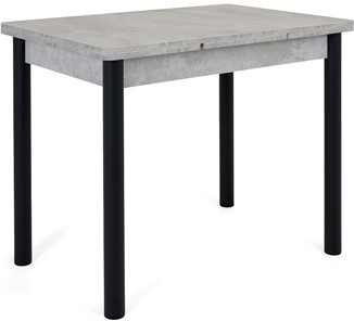 Кухонный раздвижной стол Милан-1 EVO, ноги металлические черные, светлый цемент в Стерлитамаке - предосмотр