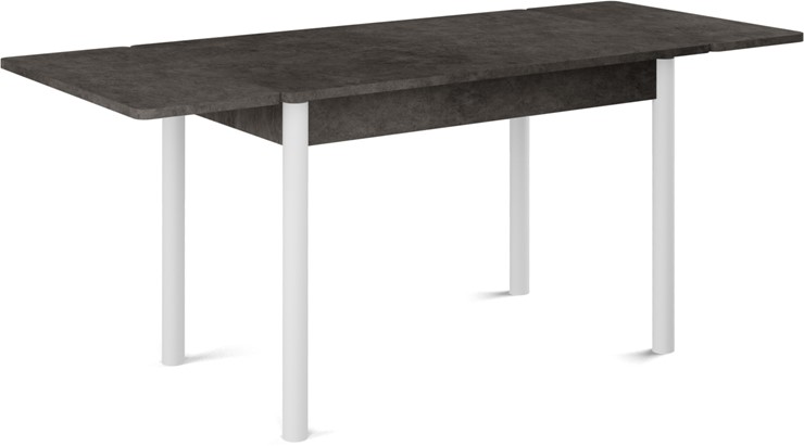 Кухонный раздвижной стол Милан-2 EVO, ноги белые, серый камень в Уфе - изображение 1