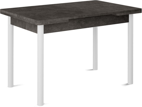 Кухонный раздвижной стол Милан-2 EVO, ноги белые, серый камень в Уфе - изображение