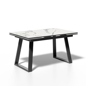 Кухонный стол раскладной ML1400 (черный/керамика мрамор белый) в Стерлитамаке
