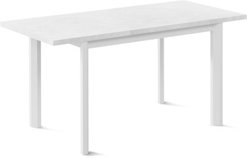 Кухонный раскладной стол Нагано-1L (ноги металлические белые, белый цемент) в Салавате - предосмотр 1