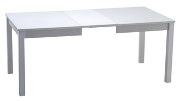 Кухонный раскладной стол Нагано-2 стекло белое opti (хром-лак) в Салавате - предосмотр 1