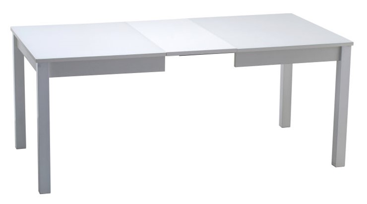 Кухонный раскладной стол Нагано-2 стекло белое opti (хром-лак) в Уфе - изображение 1