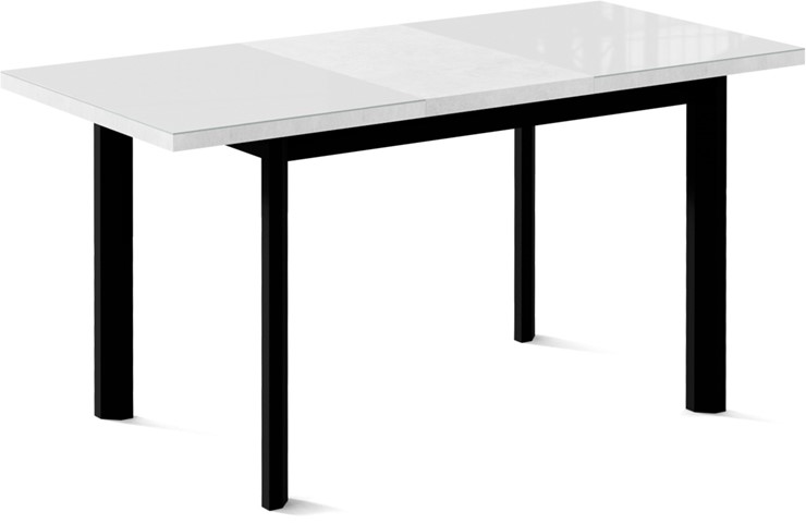 Кухонный раздвижной стол Нагано-2L (ноги черные, белый цемент) в Стерлитамаке - изображение 1