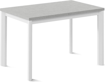 Кухонный стол раскладной Нагано-2L (ноги металлические белые, светлый цемент) в Уфе
