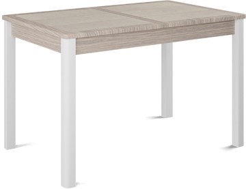 Кухонный раскладной стол Ницца-1 ПЛ (ноги белые, плитка бежевая/лофт) в Стерлитамаке - предосмотр