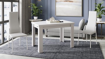 Кухонный раскладной стол Норман тип 1, цвет Белый/Стекло белый глянец в Салавате - предосмотр 3
