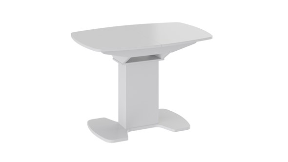 Кухонный стол раскладной Портофино (СМ(ТД)-105.01.11(1)), цвет  Белый глянец/Стекло белое в Уфе - изображение