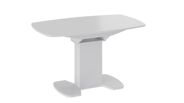 Кухонный стол раздвижной Портофино (СМ(ТД)-105.02.11(1)), цвет Белый глянец/Стекло белое в Уфе - изображение