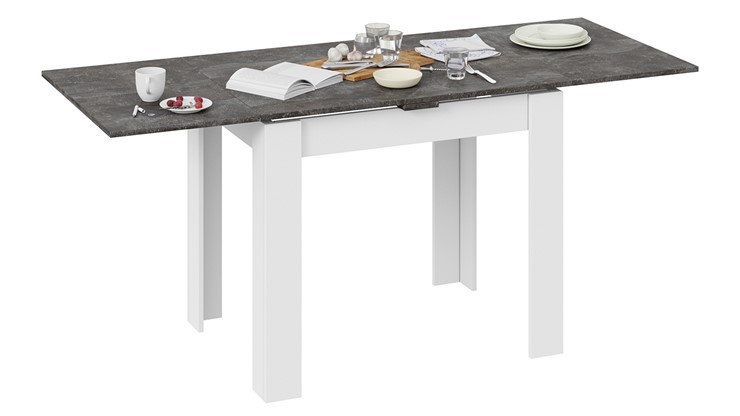 Кухонный стол раздвижной Промо тип 3 (Белый/Ателье темный) в Уфе - изображение 3