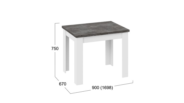 Кухонный стол раздвижной Промо тип 3 (Белый/Ателье темный) в Уфе - изображение 4