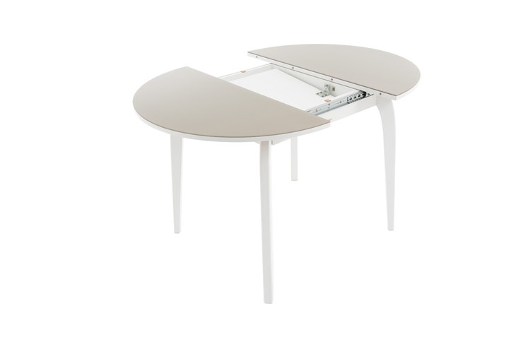 Кухонный стол раздвижной Ривьера исп. круг хром №5 (стекло белое/черный) в Стерлитамаке - изображение 7