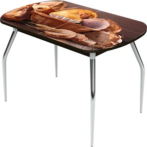 Раздвижной стол Ривьера исп.1 ноги метал. крашеные №24 Фотопечать (Хлеб №3 в Стерлитамаке