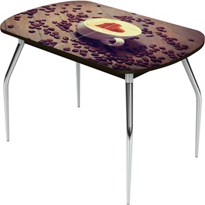 Кухонный раскладной стол Ривьера исп.1 ноги метал. крашеные №24 Фотопечать (Кофе №20) в Уфе