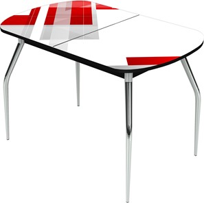 Раздвижной стол Ривьера исп.1 ноги метал. крашеные №24 Фотопечать (Текстура №47) в Стерлитамаке