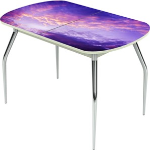 Раздвижной стол Ривьера исп.1 ноги метал. крашеные №24 Фотопечать (Текстура №48) в Стерлитамаке