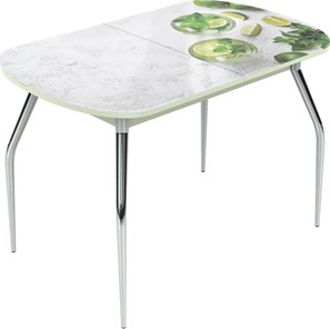 Кухонный стол раздвижной Ривьера исп.2 ноги метал. крашеные №24 Фотопечать (Фрукты №28) в Стерлитамаке