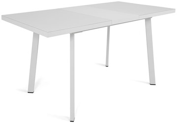 Кухонный стол раскладной Сальвадор-2G (ноги белые, стекло cristal/белый цемент) в Уфе - предосмотр 3