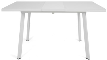 Кухонный раскладной стол Сальвадор-1G (ноги белые, стекло cristal/белый цемент) в Уфе - предосмотр 5