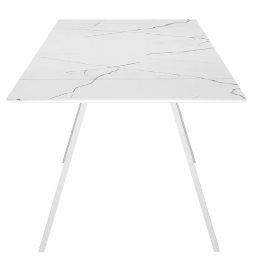 Стол раздвижной SKL 140, керамика белый мрамор/подстолье белое/ножки белые в Стерлитамаке - изображение 4