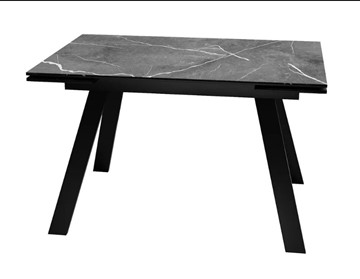 Стол раздвижной SKL 140, керамика черный мрамор/подстолье черное/ножки черные в Стерлитамаке