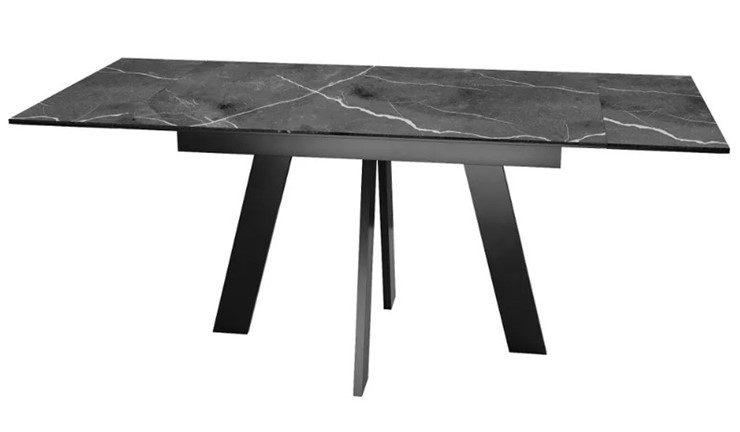 Стол раздвижной SKM 120, керамика черный мрамор/подстолье черное/ножки черные в Стерлитамаке - изображение 5