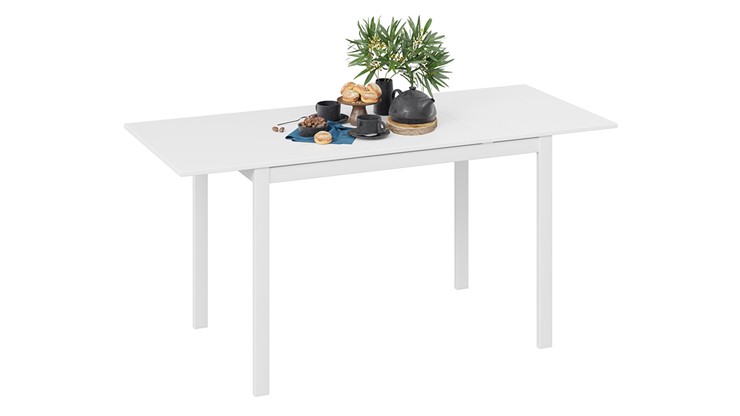 Кухонный раздвижной стол Слайд тип 2 (Белый матовый, Белый) в Стерлитамаке - изображение 1