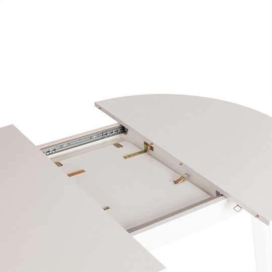 Кухонный раскладной стол SVELTO ЛДСП, опора-массив березы, 105х105(140)х74.5 см, Белый /белый арт.20325 в Стерлитамаке - изображение 8