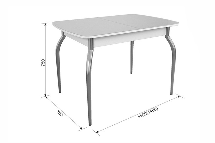 Кухонный раскладной стол Танго, белый/геометрия в Стерлитамаке - изображение 4