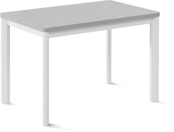 Кухонный стол раскладной Токио-1L (ноги металлические белые, светлый цемент) в Салавате