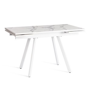 Кухонный стол раздвижной VIGO ЛДСП/HPL/металл,120x80x30х30х75 см, Мрамор светлый/белый арт.20623 в Стерлитамаке
