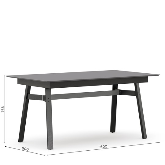 Обеденный стол 1600 Элиот ЛД 414.100.000, Оникс Серый/Чёрный в Стерлитамаке - изображение 3