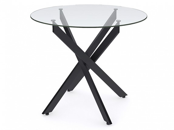 Стол обеденный Dikline R900 стекло/ножки черный металл в Уфе - изображение
